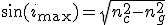  \sin(i_{\text{max}})=\sqrt{n_c^2-n_g^2} 